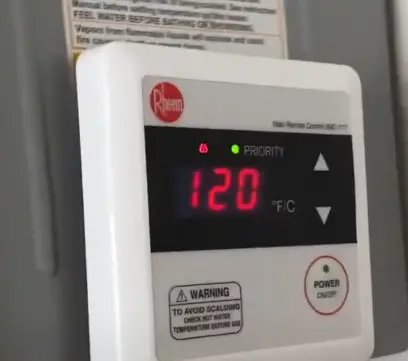 rheem tankless hot water heater turned on