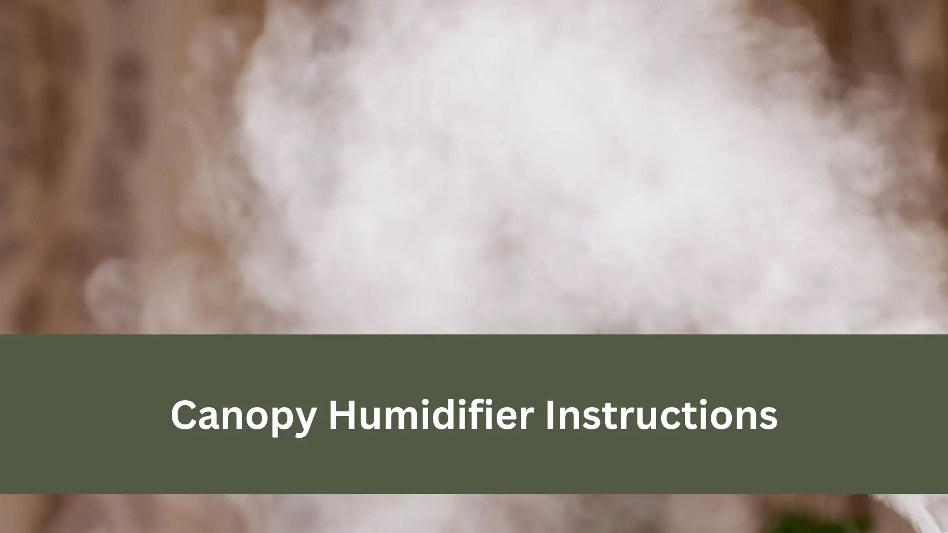 Canopy Humidifier instructions